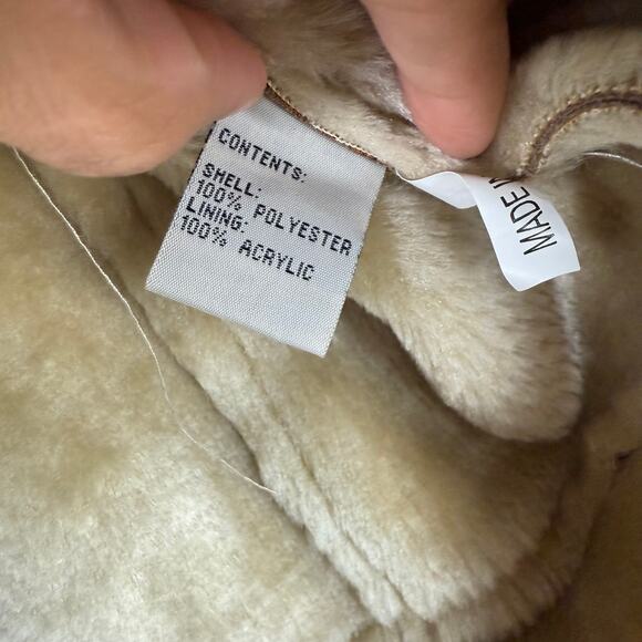 Bacci tan faux fur/suede embroidered vest‎ Vintage - Picture 5 of 7